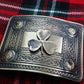 TC Men’s Highland Kilt Belt Buckle Celtic Border Irish Shamrock Antique Finish