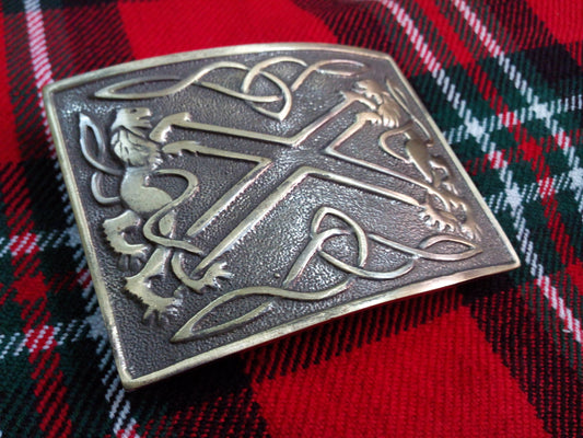 TC Men’s Highland Kilt Belt Buckle Saltire Lion Rampant Antique Finish/Buckles