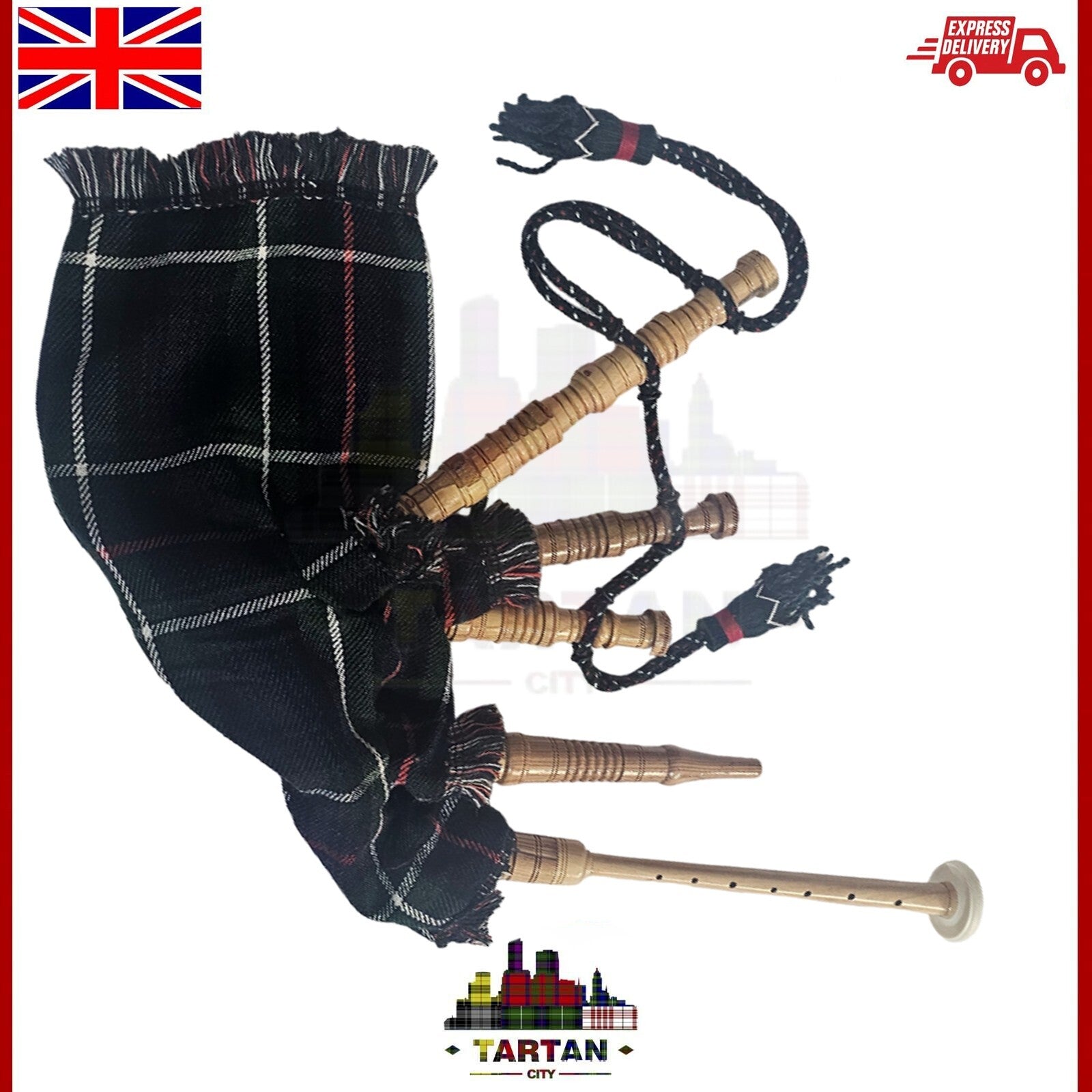 Junior Bagpipe Toy for Kids - Playable Mackenzie Child Bagpipes