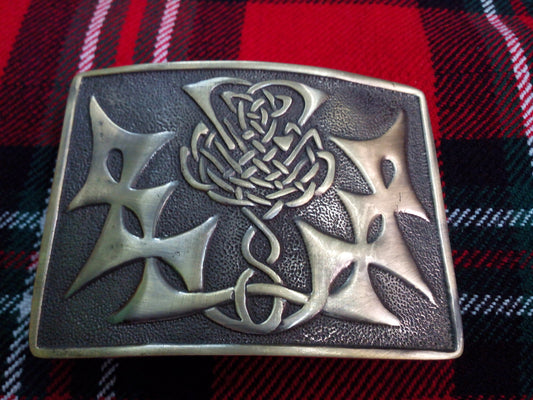 TC Men’s Kilt Belt Buckle Celtic Knot Thistle Antique Finish/belt Buckle antique