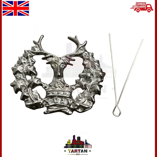 Brand New Chrome Gordon Highlanders Cap Badge - Military Regimental Badge