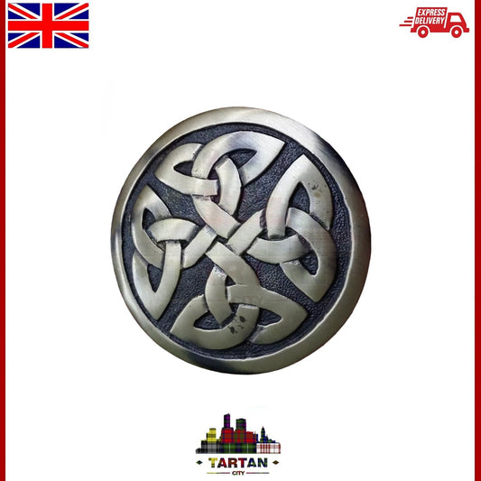 Tartancity Celtic Kilt Fly Plaid Brooch - Antique Style, Unique Celtic Design