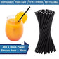 250 Black 8" Paper Straws - Biodegradable Disposable Drinking Straws Bars, Pubs