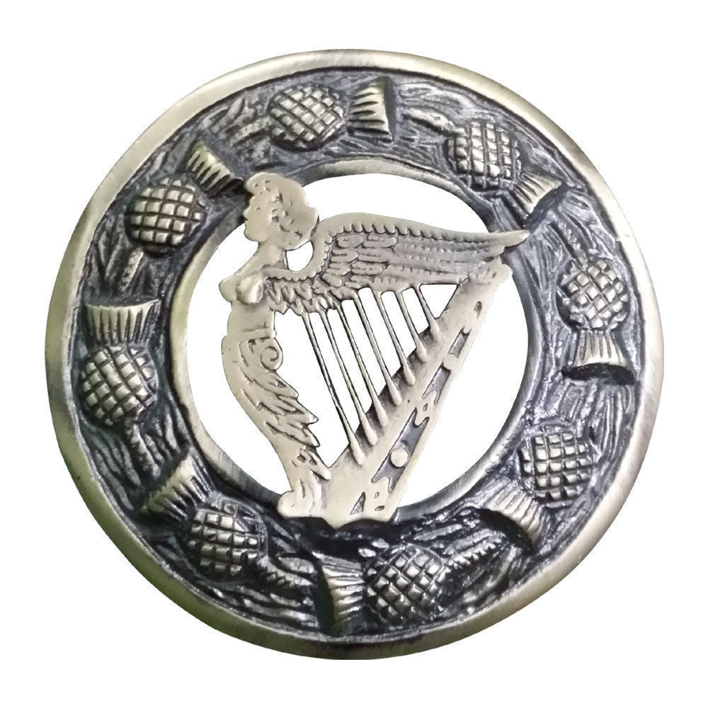 TC New Scottish Piper Fly Plaid Brooch Antique Finish 3"/Kilt Brooches