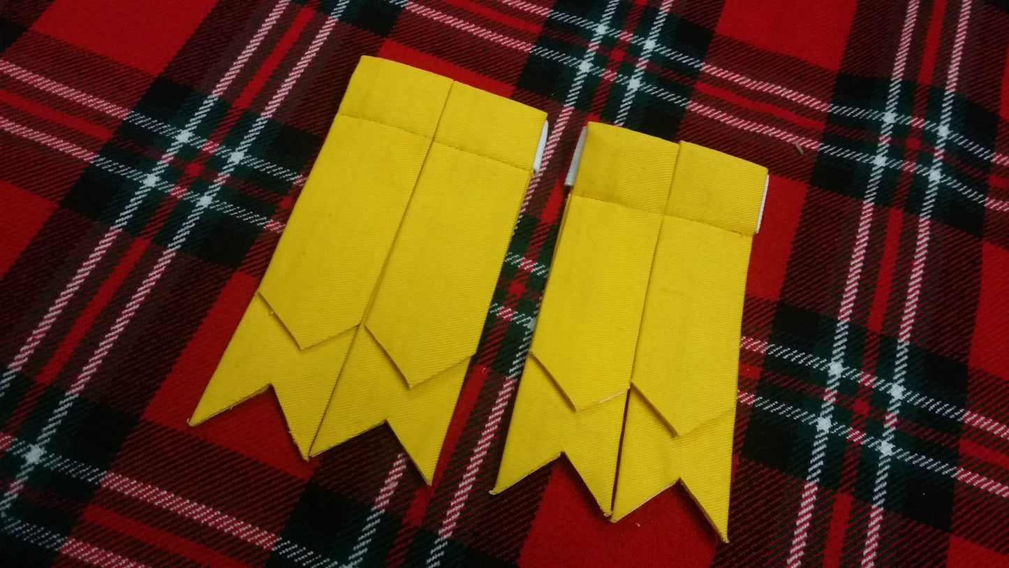 TC New Men’s Kilt Sock Flashes Yellow Tartan/Scottish Kilt Hose Flashes yellow