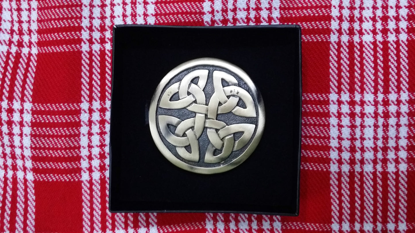 TC New Kilt Fly Plaid Brooch Celtic Design/CELTIC kilt fly plaid brooch Antique