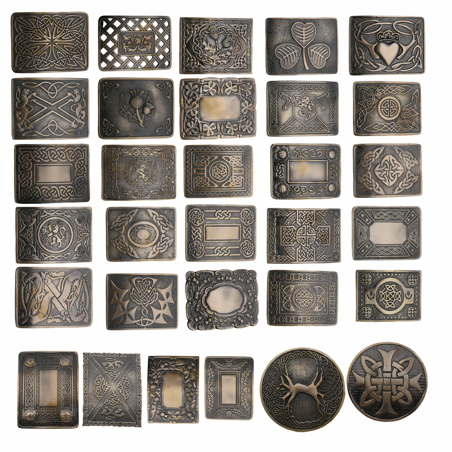 Tartancity Men's Kilt Belt Buckles - Antique Celtic Design, Scottish Style