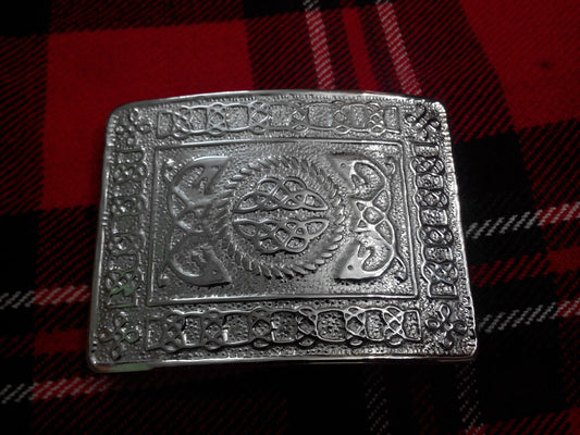 TC New Celtic Knot Kilt Belt Buckle Chrome Finish/kilt belt Buckle CELTIC knot