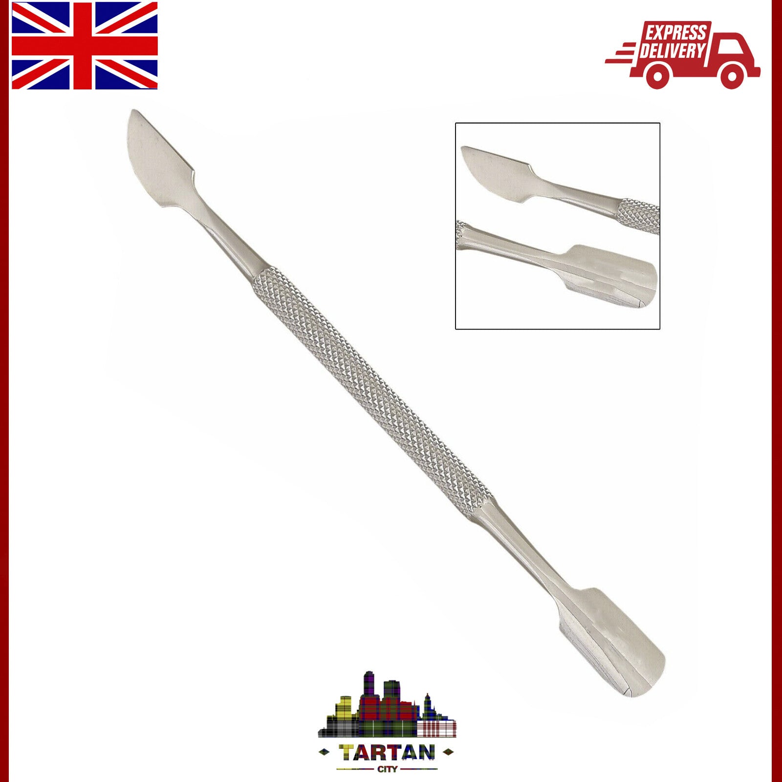 AC Cuticle Pusher Spoon Manicure Nail Pusher Scraper Remover Stainless Steel