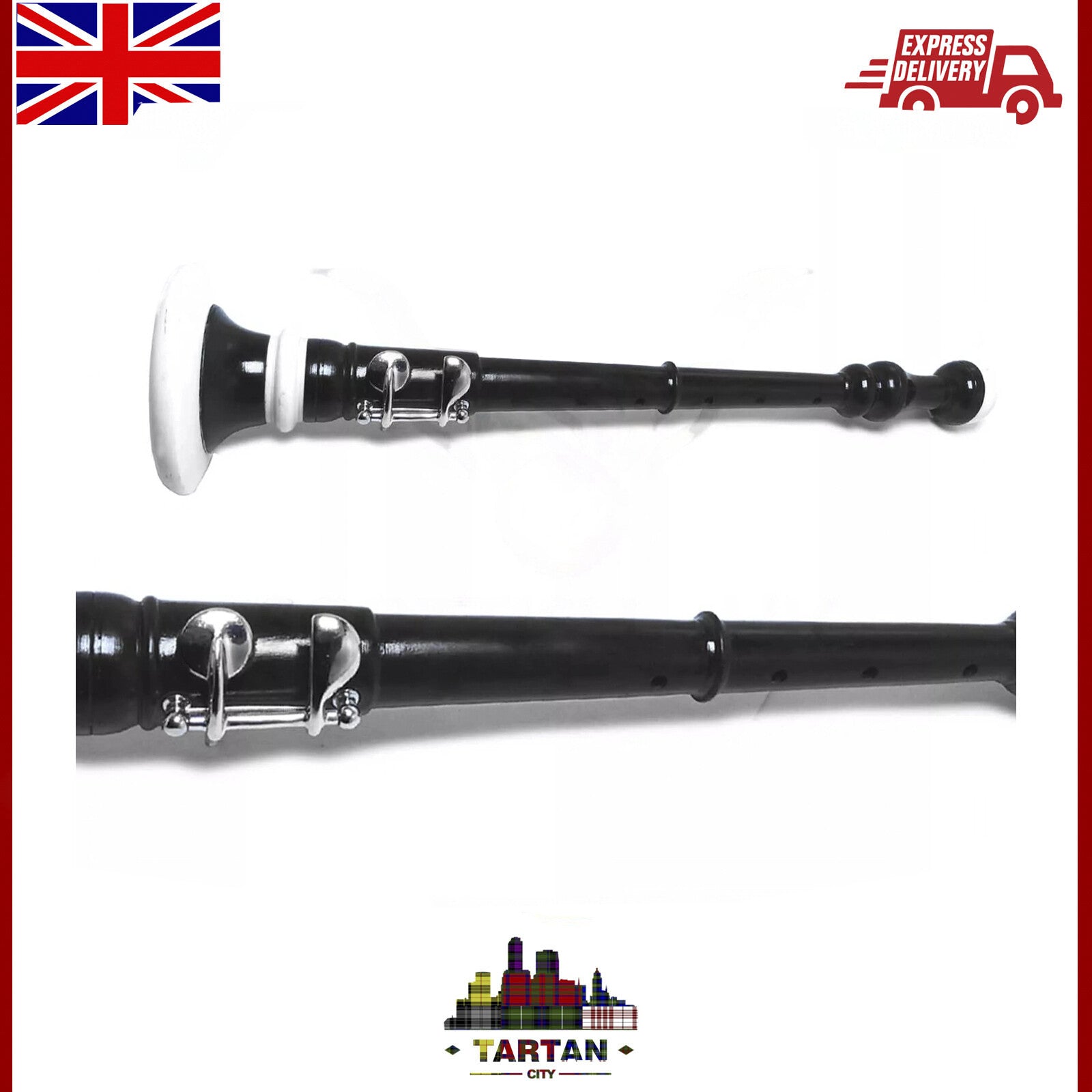 Bagpipe Bombard Chanter by TC - 2 Colors, Comes with Reed