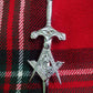 TC Masonic Kilt Pin Chrome Finish 3.5"/Highland kilt pin masonic + Thistle Hilt