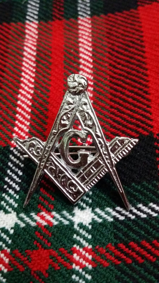TC Masonic Cap Badges/Glengarry cap/Hat Badge Pin masonic Silver Chrome Finish