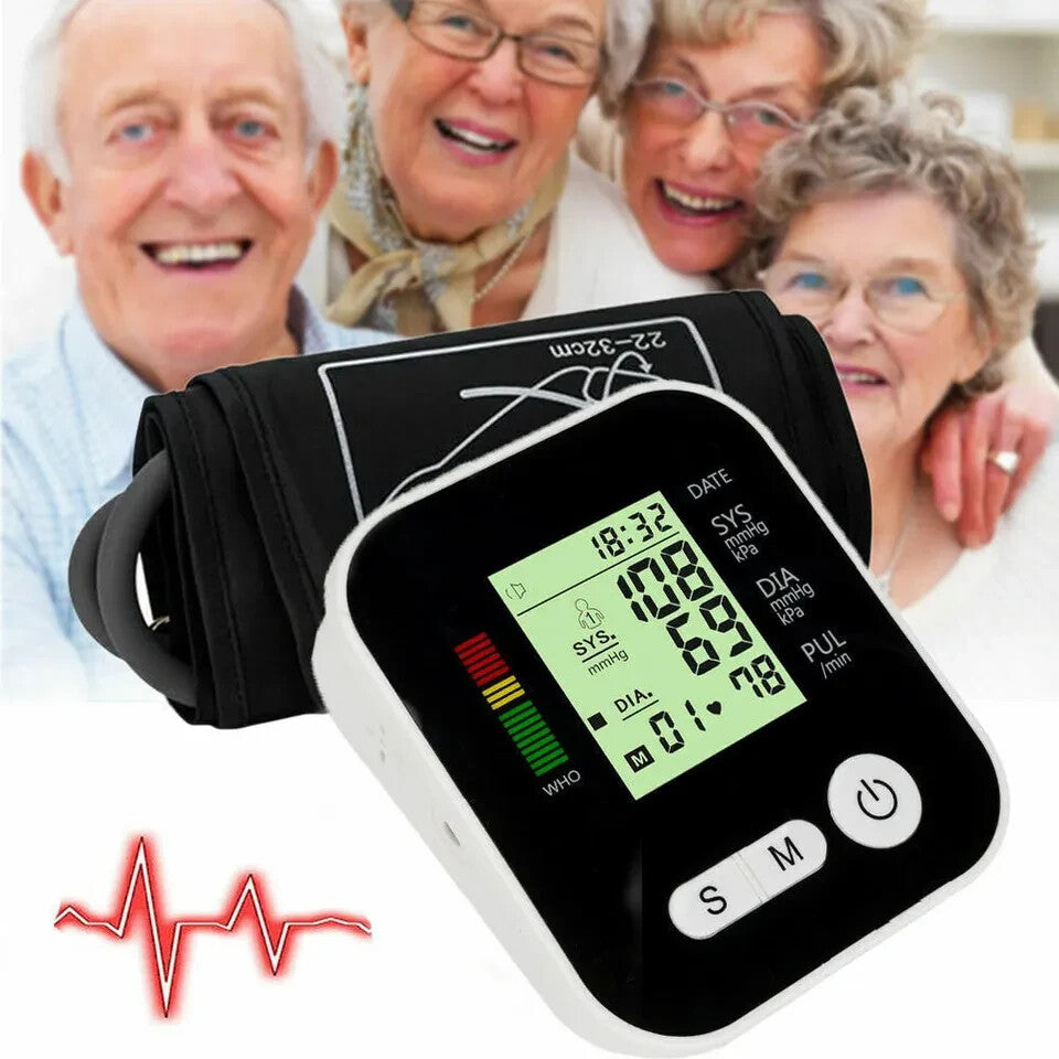 TC DIGITAL UPPER ARM BP MONITOR BLOOD PRESSURE METER MACHINE AUTOMATIC CUFF