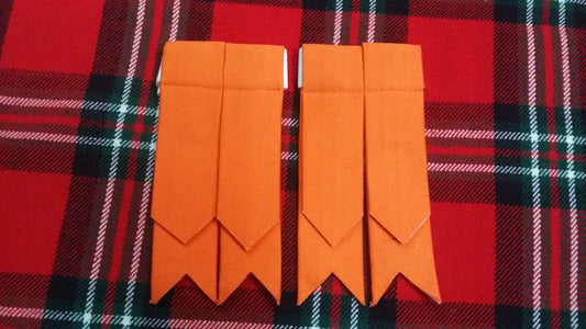 TC Men’s Kilt Sock Flashes Orange Tartan/Scottish Kilt Hose Flashes orange