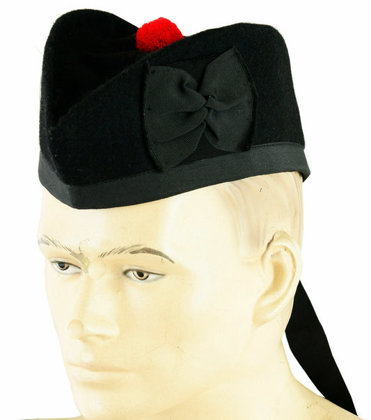Scottish Glengarry Wool Piper Hat 4 Kilts Army Bagpipe-TC