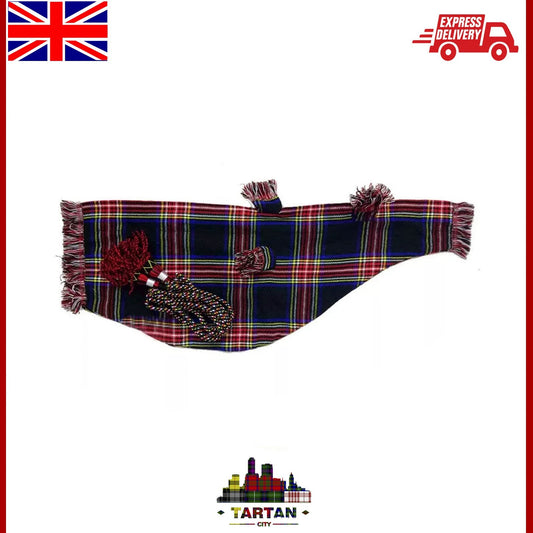 Black Stewart Premium Tartan Airbag Cover for Great Highland Bagpipes