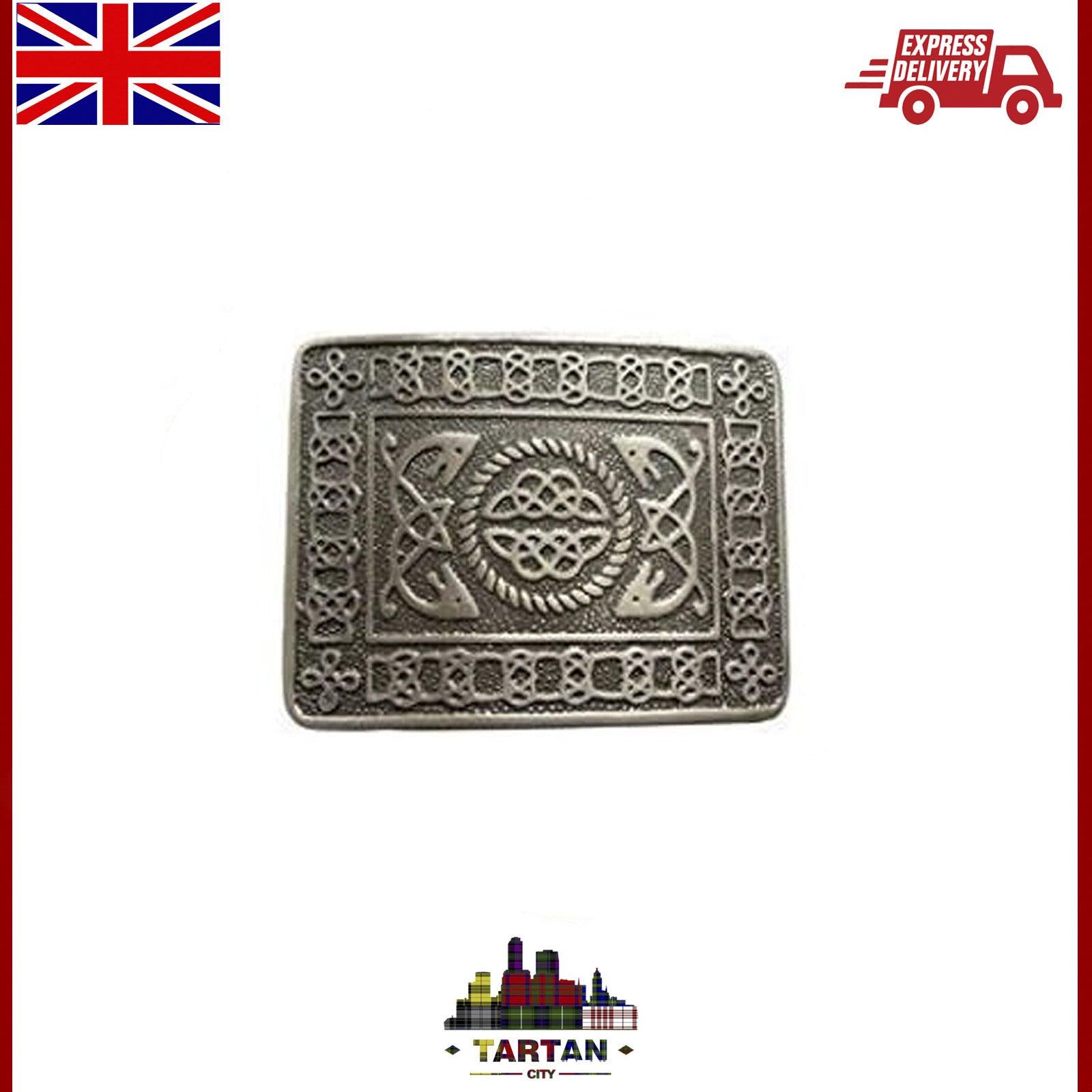 Vintage Scottish Highland Kilt Belt Buckle – Antique Celtic Design by Tartancity