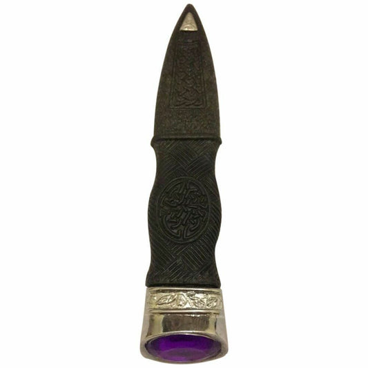 TC Kilt Safety Sgian Dubh Antique Dummy Pewter Mount with Purple Stone