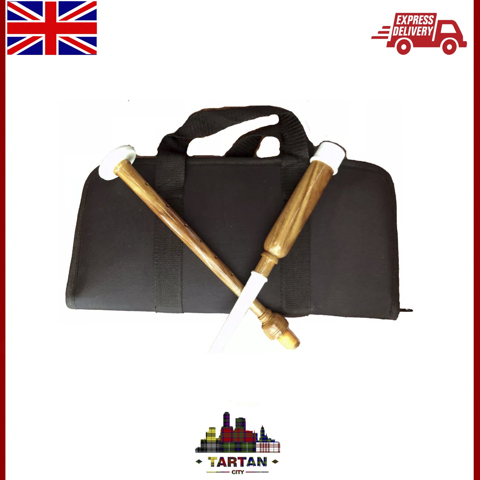 Wooden Bagpipe Practice Chanter – 4 Colors, Includes Reeds