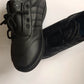 Boys Black Lace Up Flat Sole School Shoes Size UK 12,13,1,2,3,4