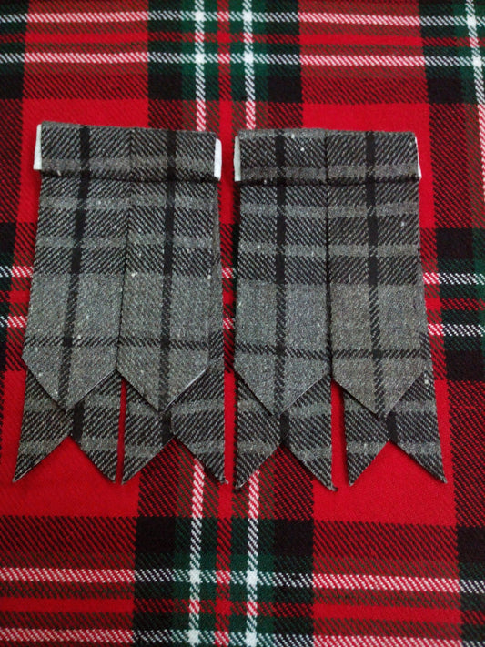 TC Men’s Kilt Hose Flashes Gray Watch Tartan/Grey watch tartan Kilt Flashes L