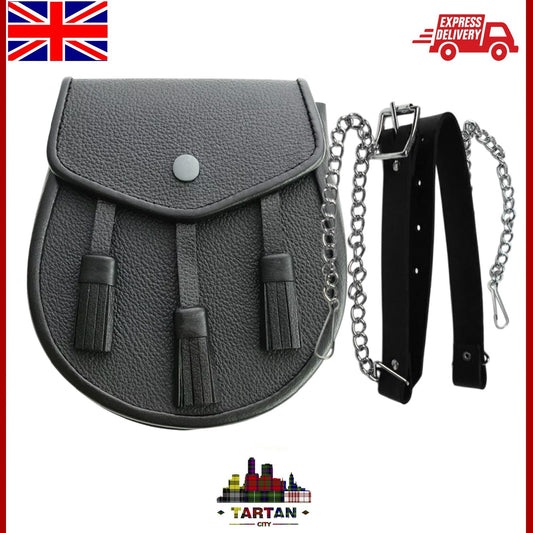 Scottish Crocodile Leather Sporran & Thistle Wallet – Stylish Kilt Accessories