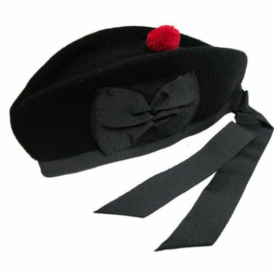 Scottish Glengarry Wool Piper Hat 4 Kilts Army Bagpipe-TC