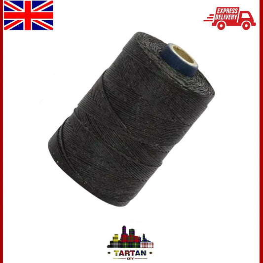 50g Roll of Black Bagpipe Hemp - Ideal for Practice Chanter Reeds, Not Waxed