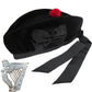 Plain Glengarry Cap with Hat Badges Chrome/Balmoral cap badges/Highlander Cap-Tc