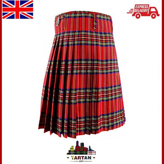 Highlander Clothing: Authentic Royal Stewart 5-Yard Tartan Kilt by Tartancity