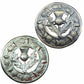 TC Thistle Brooch Brass for Kilt Fly Piper Plaid Antique/Chrome Finish 3"