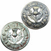 TC Thistle Brooch Brass for Kilt Fly Piper Plaid Antique/Chrome Finish 3"