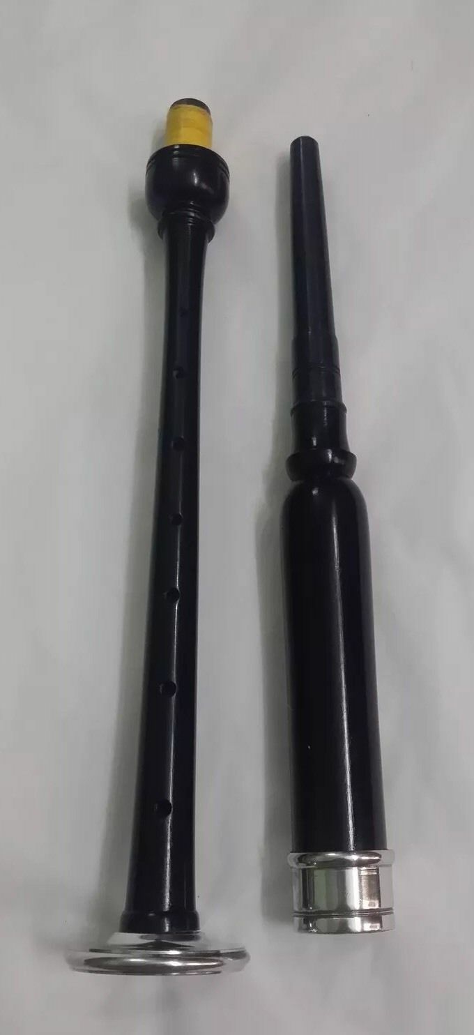 TC Great Highland Bagpipes Practice Chanter Rosewood Black Silver Mounts+3 Reeds