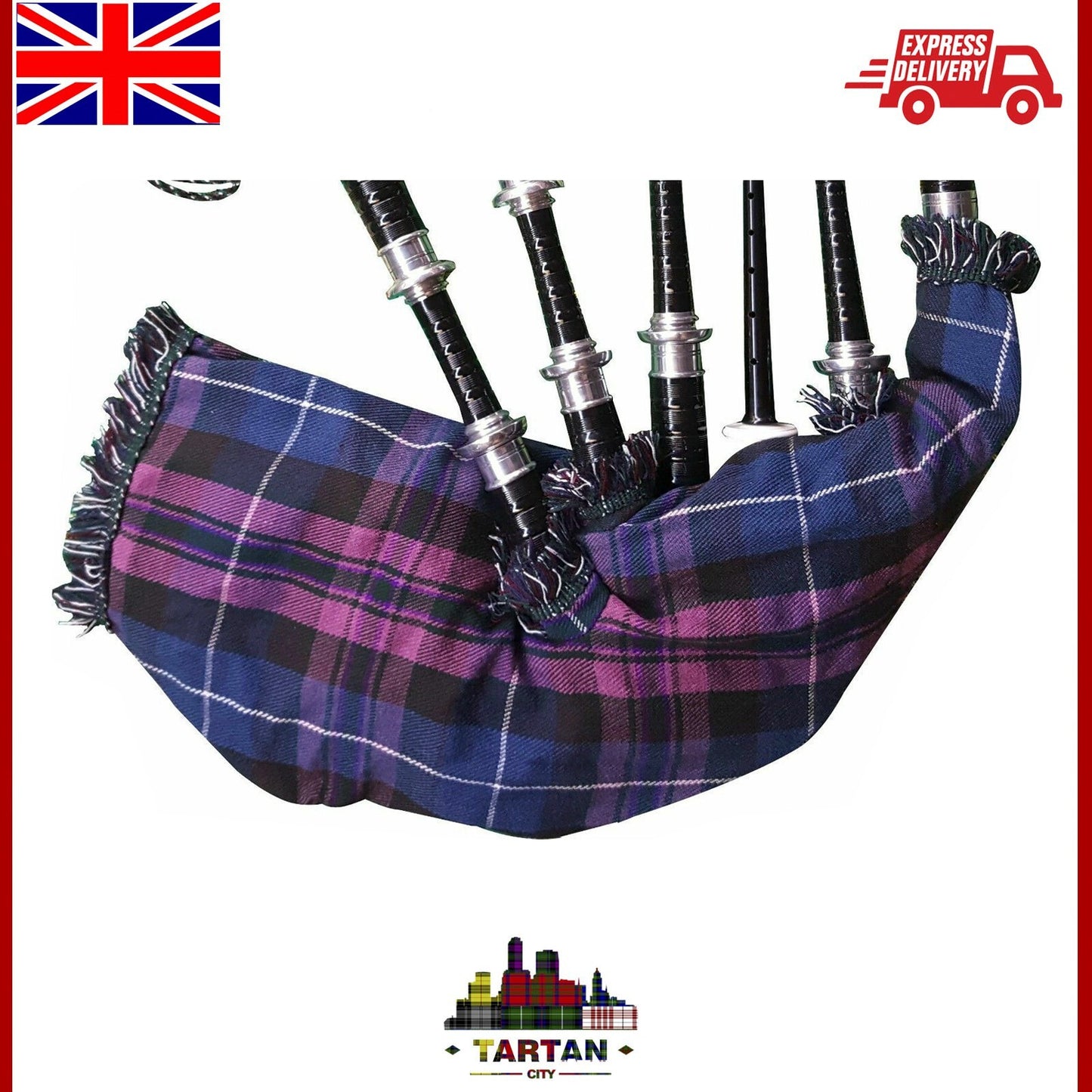 Great Highland Scottish Bagpipe Silver Amounts with /chanter