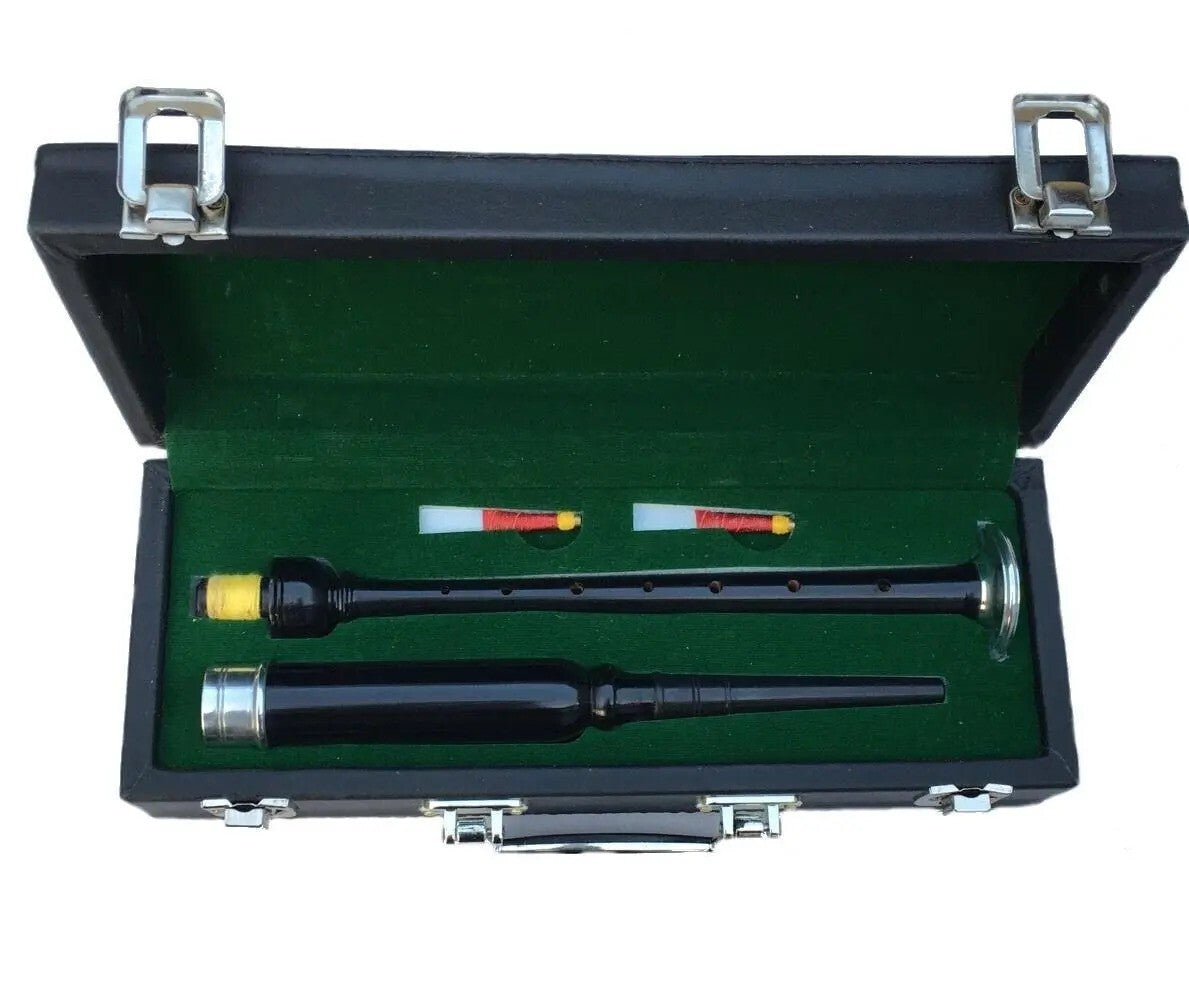 Scottish Practice Chanter Rosewood Black Silver mount with Carrying Case bagpipe