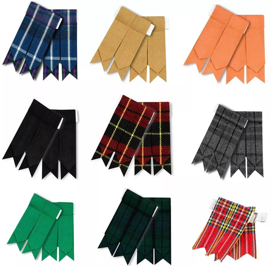 TC Highland Kilt Hose Sock Flashes Garter flashes tartan Pattern