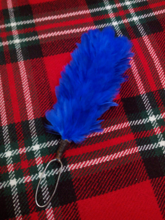 TC Blue Feather Hackle Plume Glengarry Cap/Balmoral Hats/cap feather hackle 5.5"