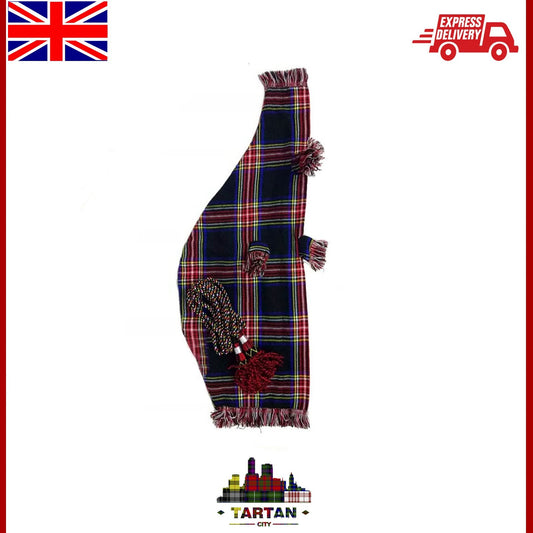 Black Stewart Premium Tartan Airbag Cover for Great Highland Bagpipes