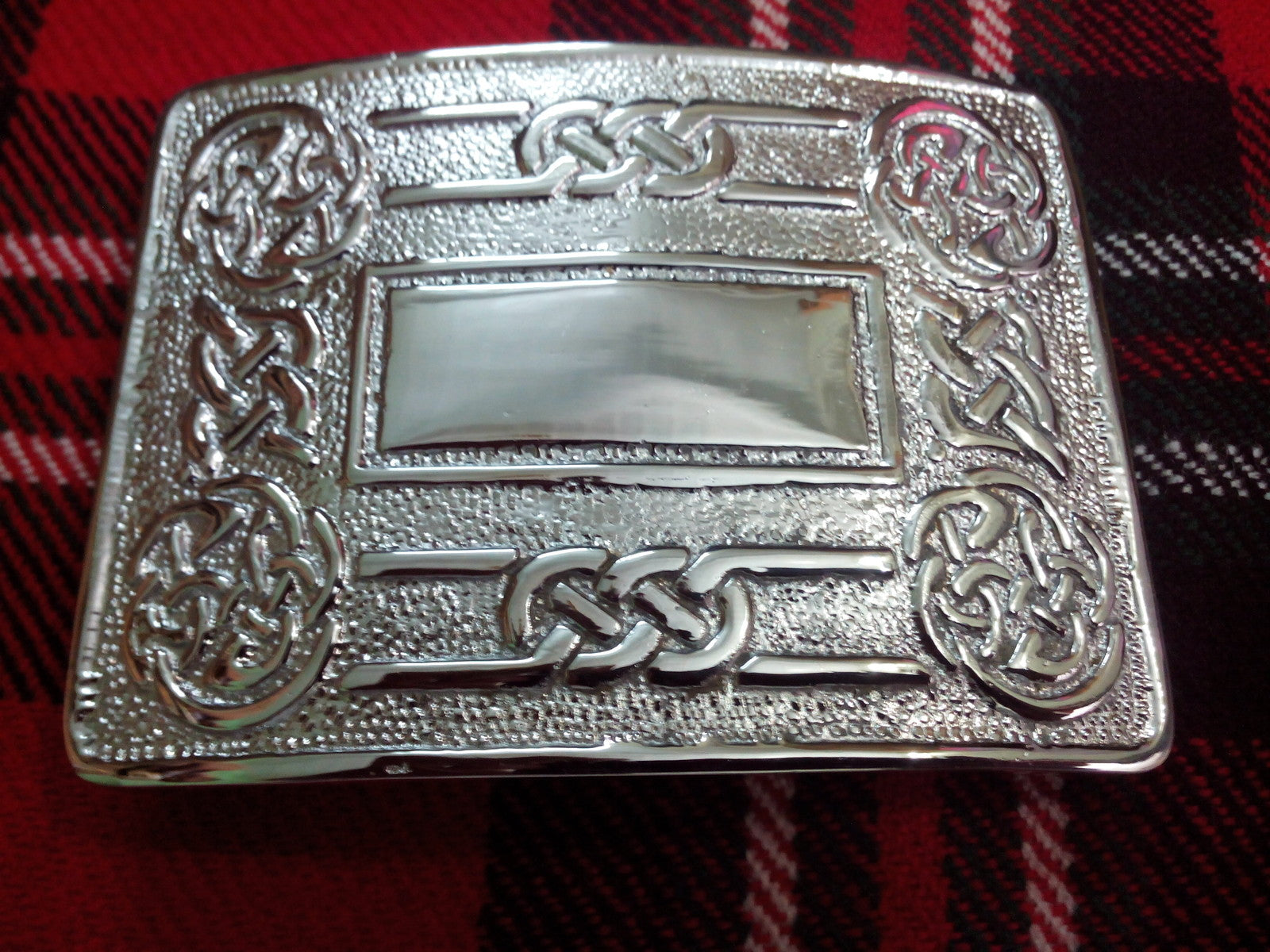 Mens Scottish CELTIC SWIRL Kilt Belt Buckle in Chrome Finish/CELTIC SWIRL Buckle
