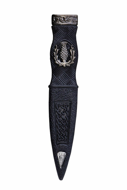 KILT WEAR SAFETY SGIAN DUBH DUMMY PEWTER MOUNT THISTLE DESIGN ANTIQUE