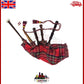Junior Playable Bagpipes - Fun Royal Stewart Tartan Bagpipe Toy for Kids by TC