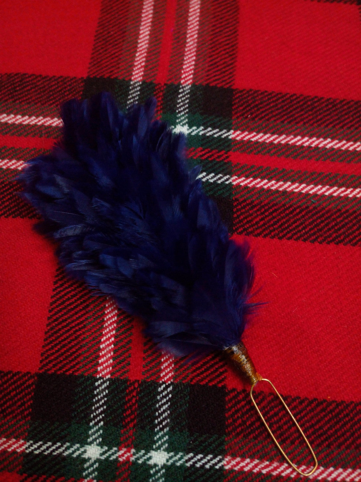 T C Feather Hackle Plume Glengarry Cap Royal Blue/Balmoral Hats feather hackle