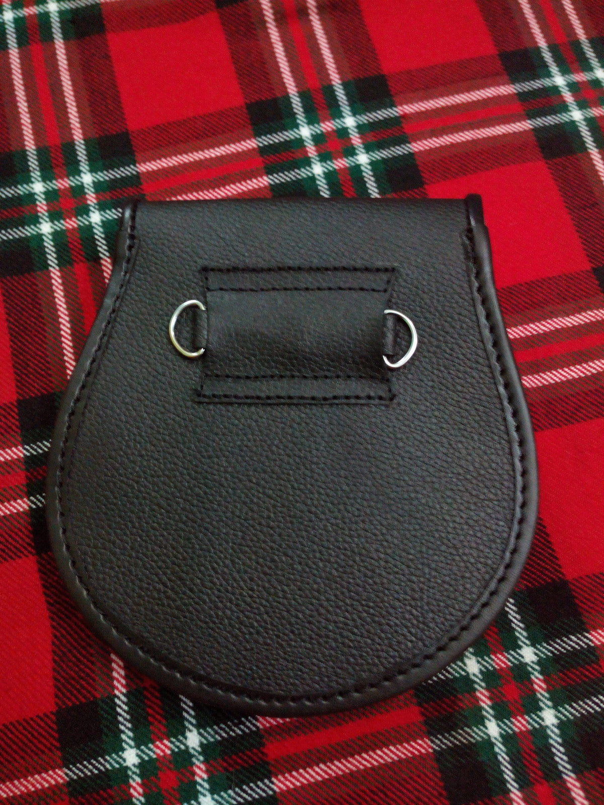 T.C Half Dress Black Leather Kilt Sporran/Plain leather half dress kilt sporran