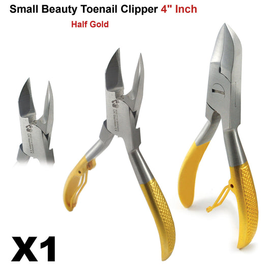 Chiropody Toe Nail Clippers for Thick Nails Cutter 4" Half Gold Colored Handle