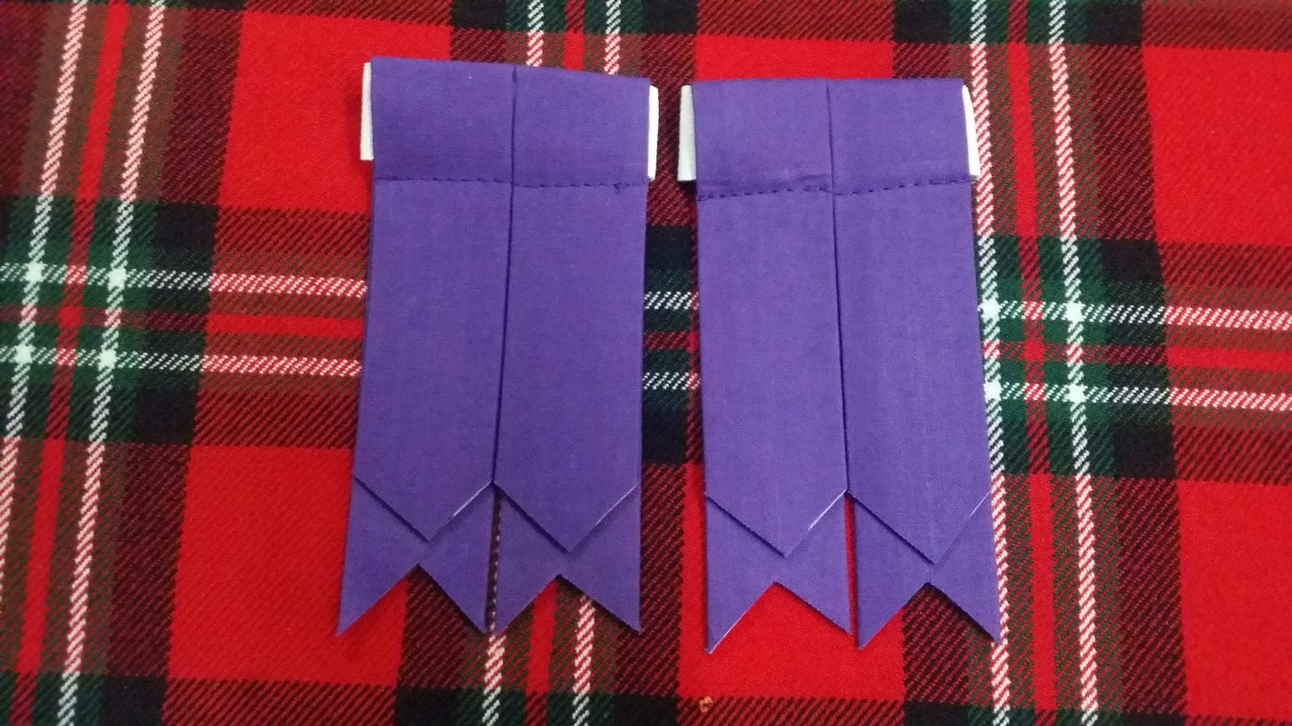 TC Men’s Kilt Sock Flashes Purple Tartan/Scottish Kilt Hose Socks flashes purple