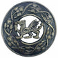 Scottish Welsh Dragon Kilt Fly Plaid Brooch Antique&Jet Black 3" (7cm)