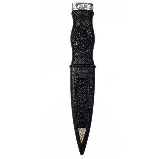 KILT HIGHLANDWEAR SAFETY SGIAN DUBH DUMMY PEWTER MOUNT THISTLE DESIGN-TC