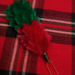 T C Feather Plume Hackle Glengarry Cap Green & Red/Balmoral Hats plume hackle 6"