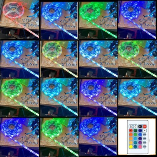 LED Strip Lights RGB Colour 5050 Changing Tape Cabinet Kitchen Lighting 1M USB