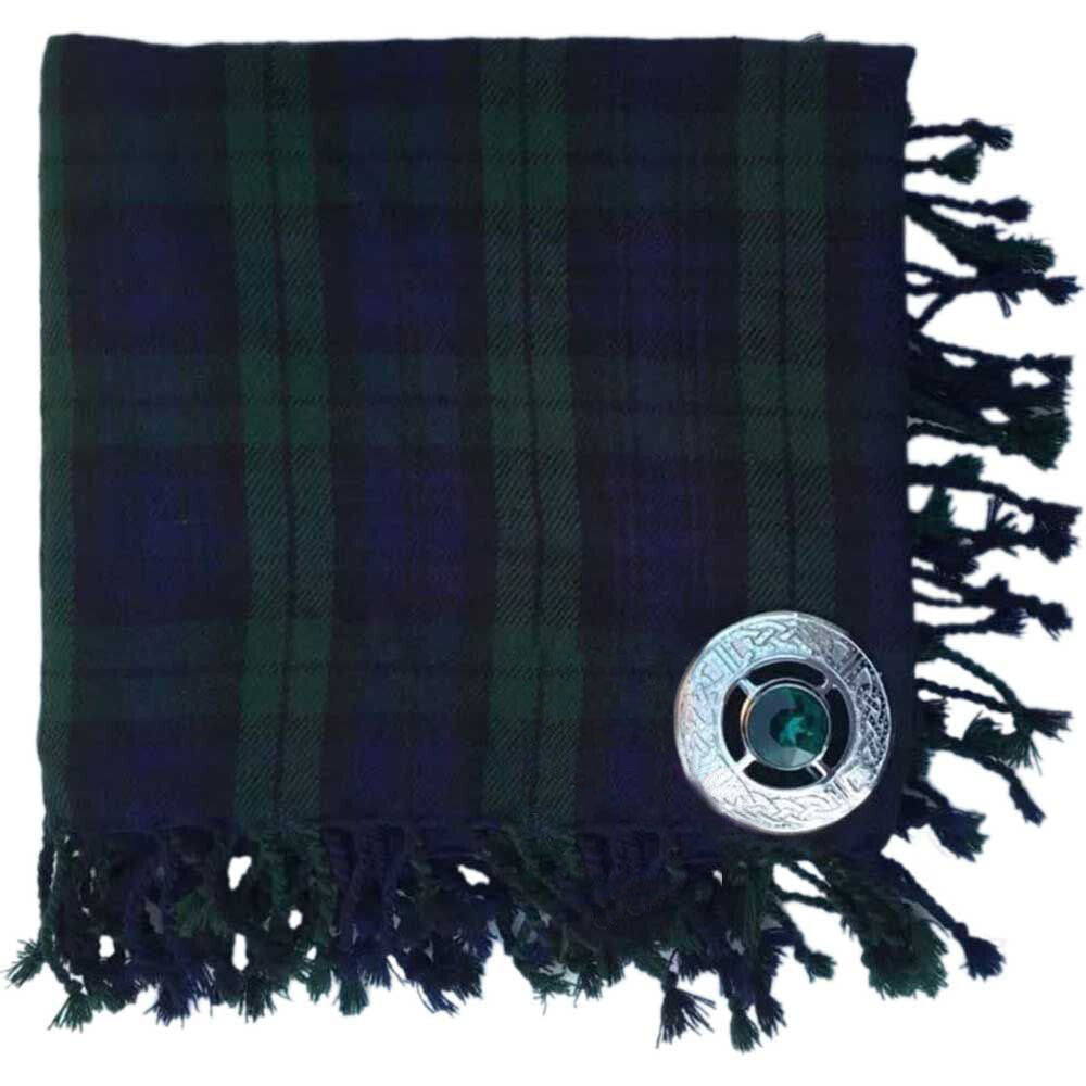 TC New Men's Kilt Fly Plaid With Stone Brooch in Different Tartans Colours